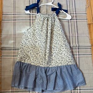 Charming Blue and White Floral Kids Dress